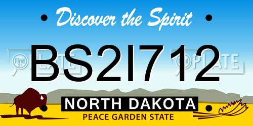 BS2I712 North Dakota License Plate