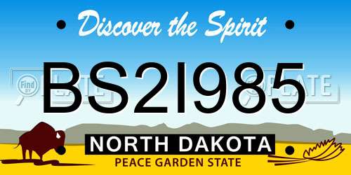 BS2I985 North Dakota License Plate