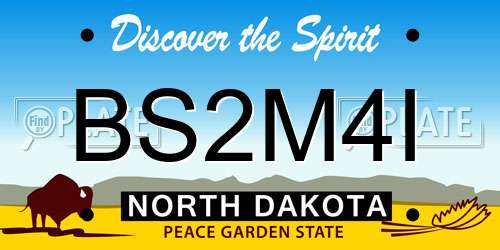 BS2M4I North Dakota License Plate