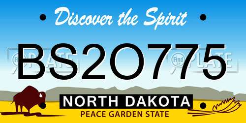 BS2O775 North Dakota License Plate