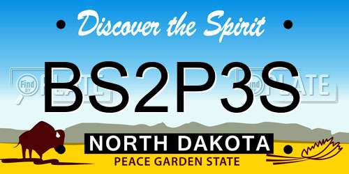 BS2P3S North Dakota License Plate