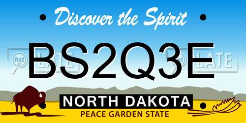 BS2Q3E North Dakota License Plate