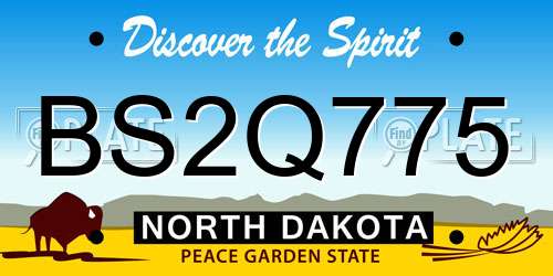 BS2Q775 North Dakota License Plate