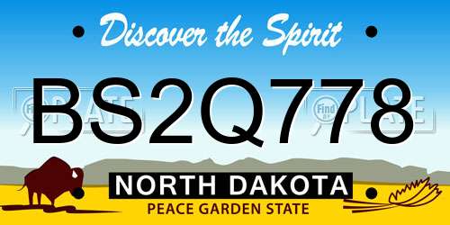 BS2Q778 North Dakota License Plate