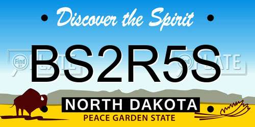 BS2R5S North Dakota License Plate
