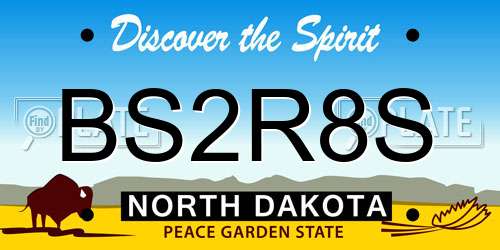 BS2R8S North Dakota License Plate