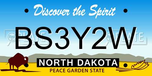 BS3Y2W North Dakota License Plate