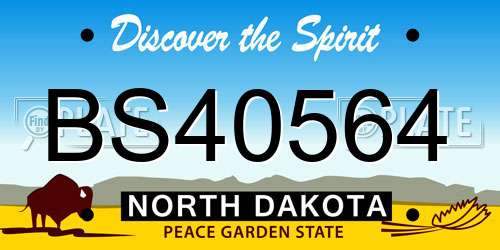 BS40564 North Dakota License Plate