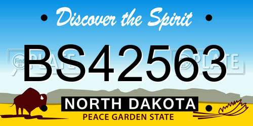 BS42563 North Dakota License Plate