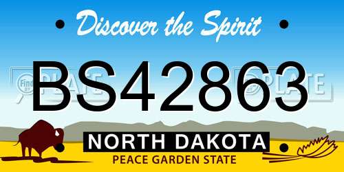 BS42863 North Dakota License Plate