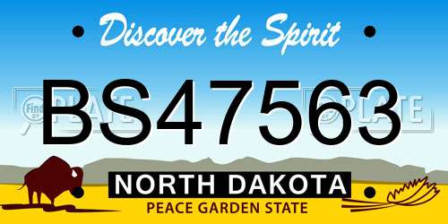 BS47563 North Dakota License Plate