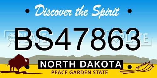 BS47863 North Dakota License Plate