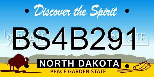 BS4B291 North Dakota License Plate