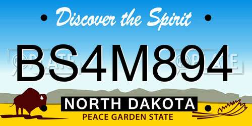 BS4M894 North Dakota License Plate