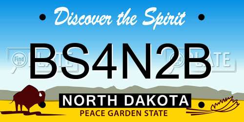 BS4N2B North Dakota License Plate