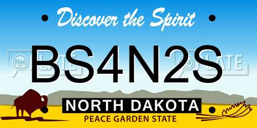 BS4N2S North Dakota License Plate