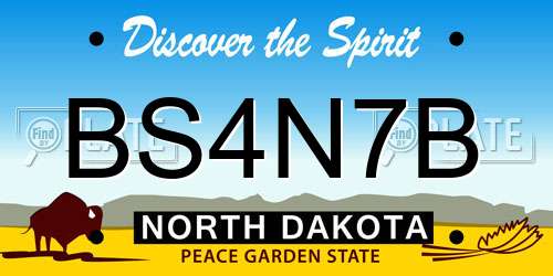 BS4N7B North Dakota License Plate
