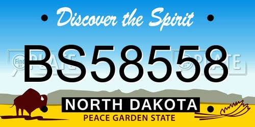 BS58558 North Dakota License Plate