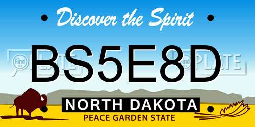 BS5E8D North Dakota License Plate