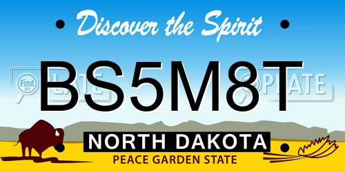 BS5M8T North Dakota License Plate