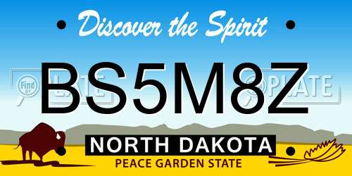 BS5M8Z North Dakota License Plate