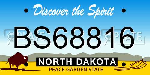 BS68816 North Dakota License Plate