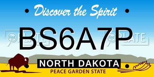 BS6A7P North Dakota License Plate
