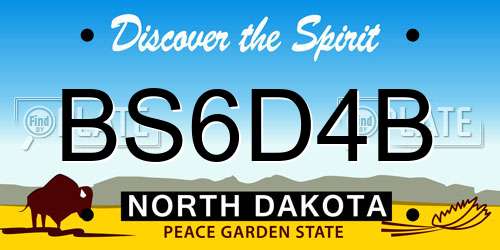 BS6D4B North Dakota License Plate