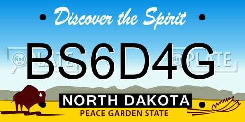 BS6D4G North Dakota License Plate