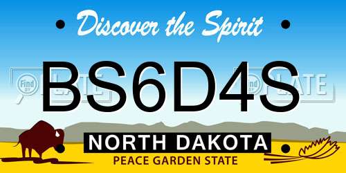 BS6D4S North Dakota License Plate