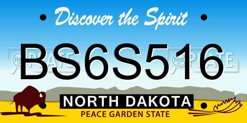 BS6S516 North Dakota License Plate