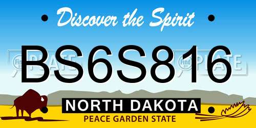 BS6S816 North Dakota License Plate