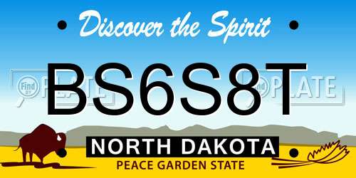 BS6S8T North Dakota License Plate