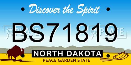 BS71819 North Dakota License Plate