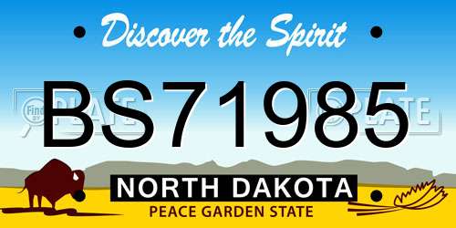 BS71985 North Dakota License Plate