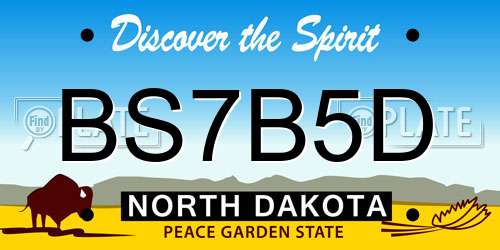 BS7B5D North Dakota License Plate
