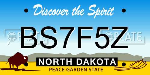 BS7F5Z North Dakota License Plate