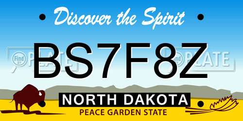 BS7F8Z North Dakota License Plate