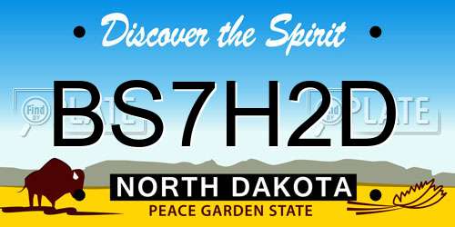 BS7H2D North Dakota License Plate