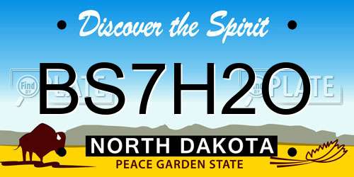 BS7H2O North Dakota License Plate