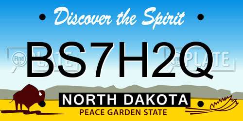 BS7H2Q North Dakota License Plate