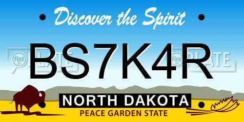 BS7K4R North Dakota License Plate