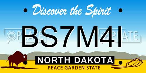 BS7M4I North Dakota License Plate