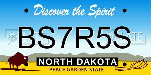 BS7R5S North Dakota License Plate