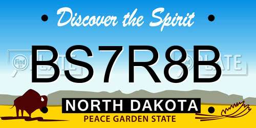 BS7R8B North Dakota License Plate