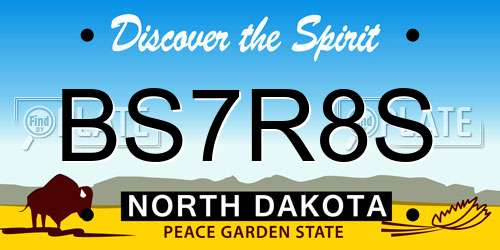 BS7R8S North Dakota License Plate