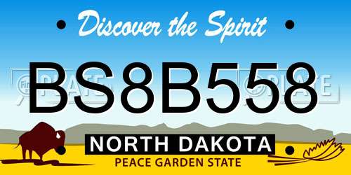 BS8B558 North Dakota License Plate