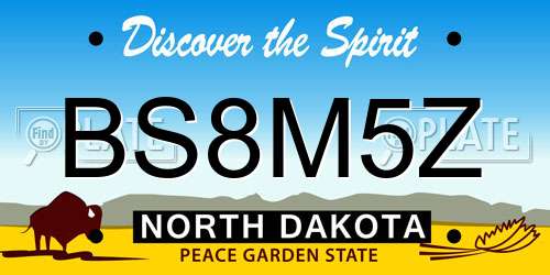 BS8M5Z North Dakota License Plate