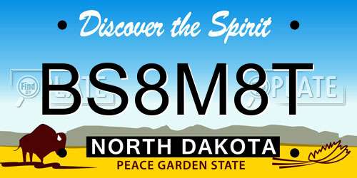 BS8M8T North Dakota License Plate