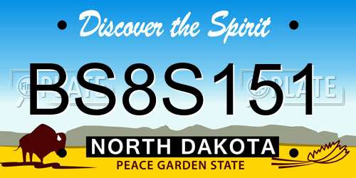 BS8S151 North Dakota License Plate
